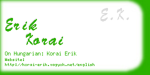 erik korai business card